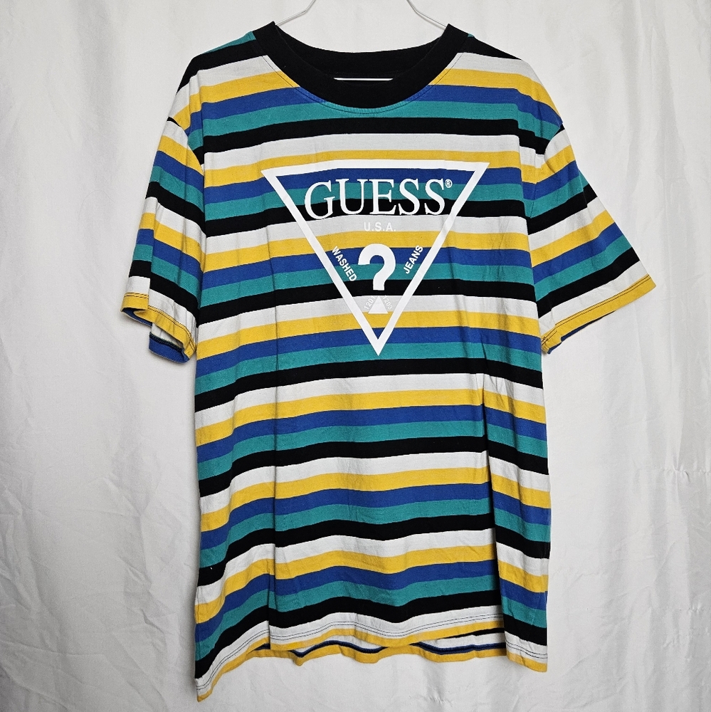 Guess Originals Striped Short Sleeve T-Shirt Men's Medium